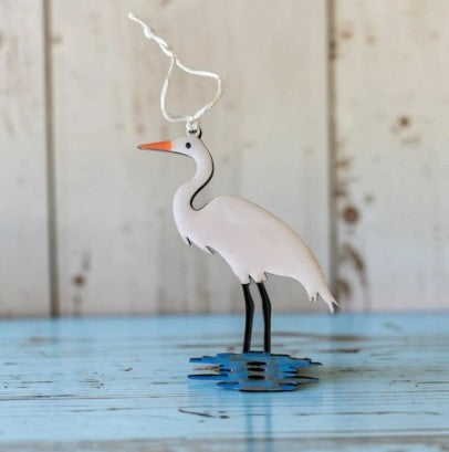 The Louisiana White Egret Ornament