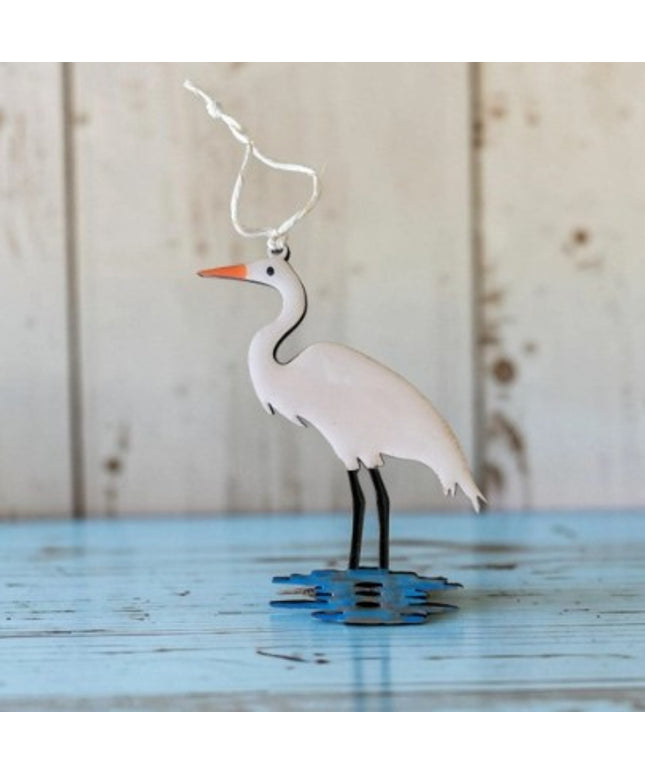 The Louisiana White Egret Ornament