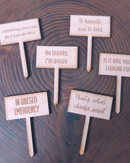 Charcuterie Wooden Six Pack Cheese Markers