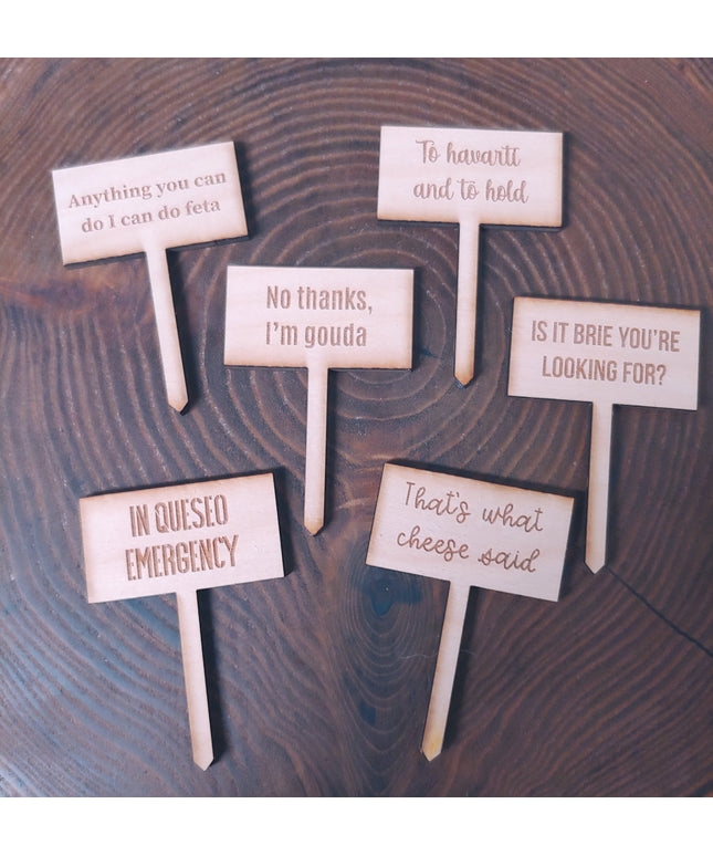 Charcuterie Wooden Six Pack Cheese Markers