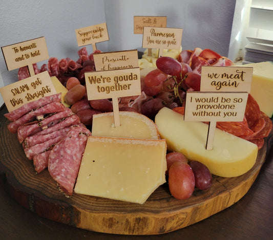 Charcuterie Wooden Cheese Markers