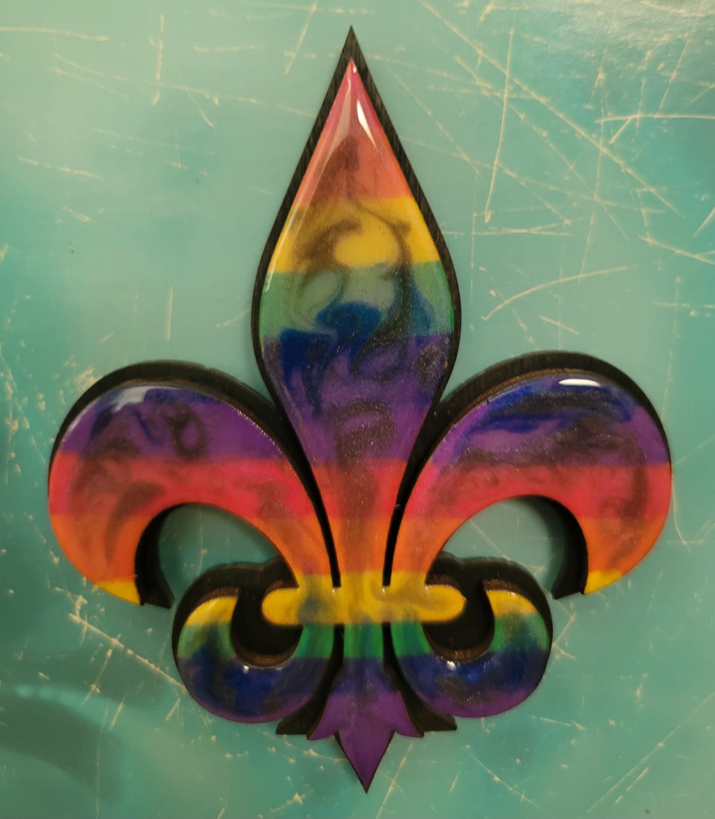 Fleur-de-lis Pride Rainbow Magnet