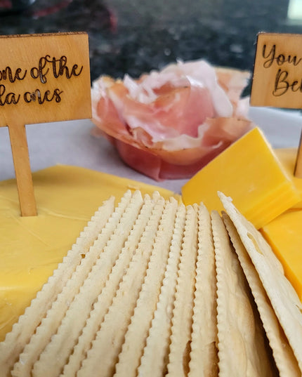 Charcuterie Wooden Cheese Markers Gouda and Cheddar Companion Pack