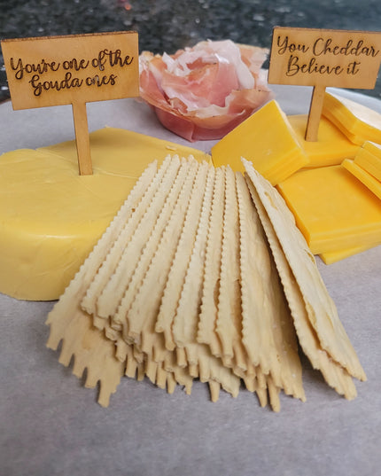 Charcuterie Wooden Cheese Markers Gouda and Cheddar Companion Pack