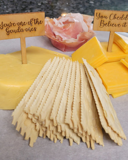 Charcuterie Wooden Cheese Markers Gouda and Cheddar Companion Pack