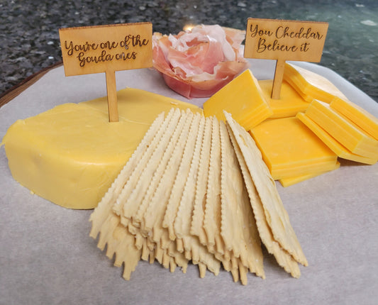 Charcuterie Wooden Cheese Markers Gouda and Swiss Companion Pack