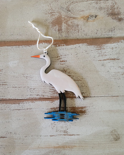 The Louisiana White Egret Ornament