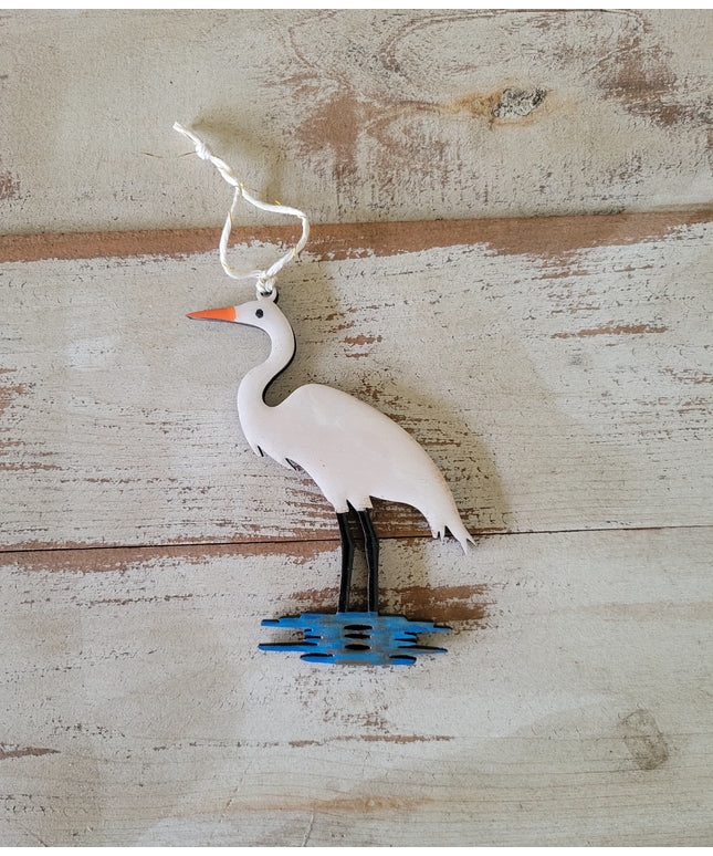 The Louisiana White Egret Ornament