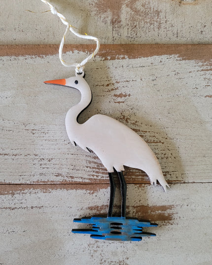 The Louisiana White Egret Ornament