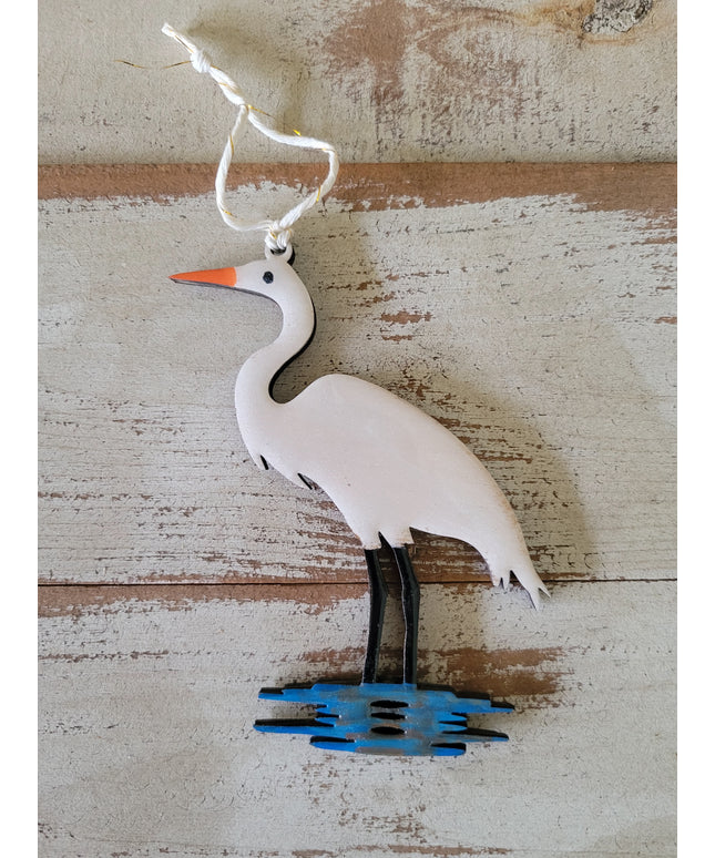 The Louisiana White Egret Ornament