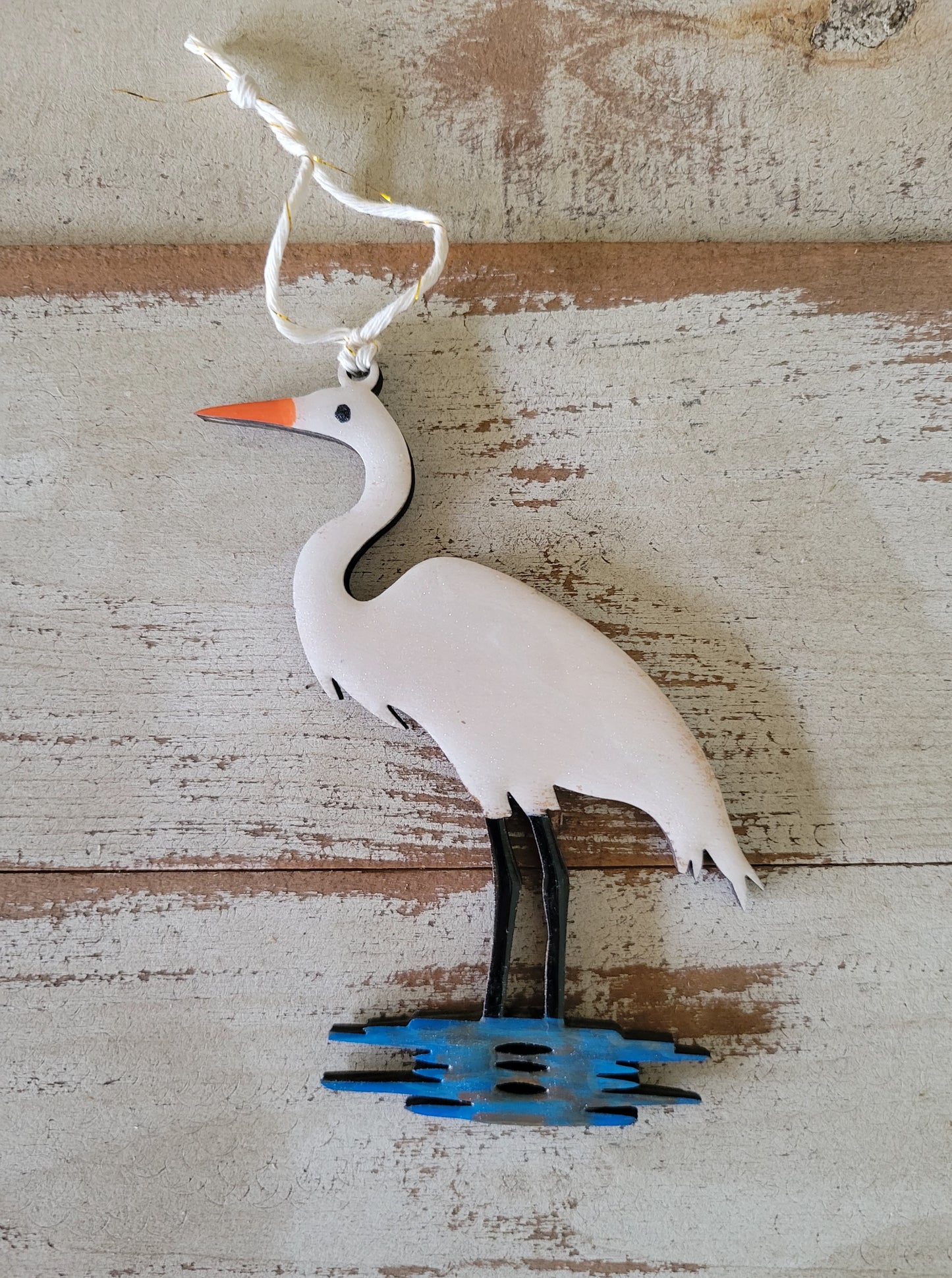 The Louisiana White Egret Ornament