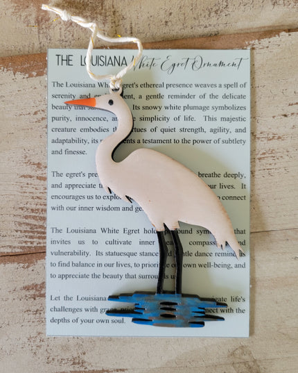The Louisiana White Egret Ornament
