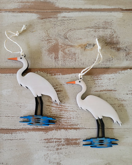 The Louisiana White Egret Ornament
