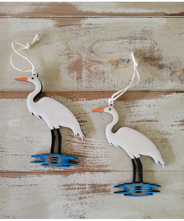 The Louisiana White Egret Ornament