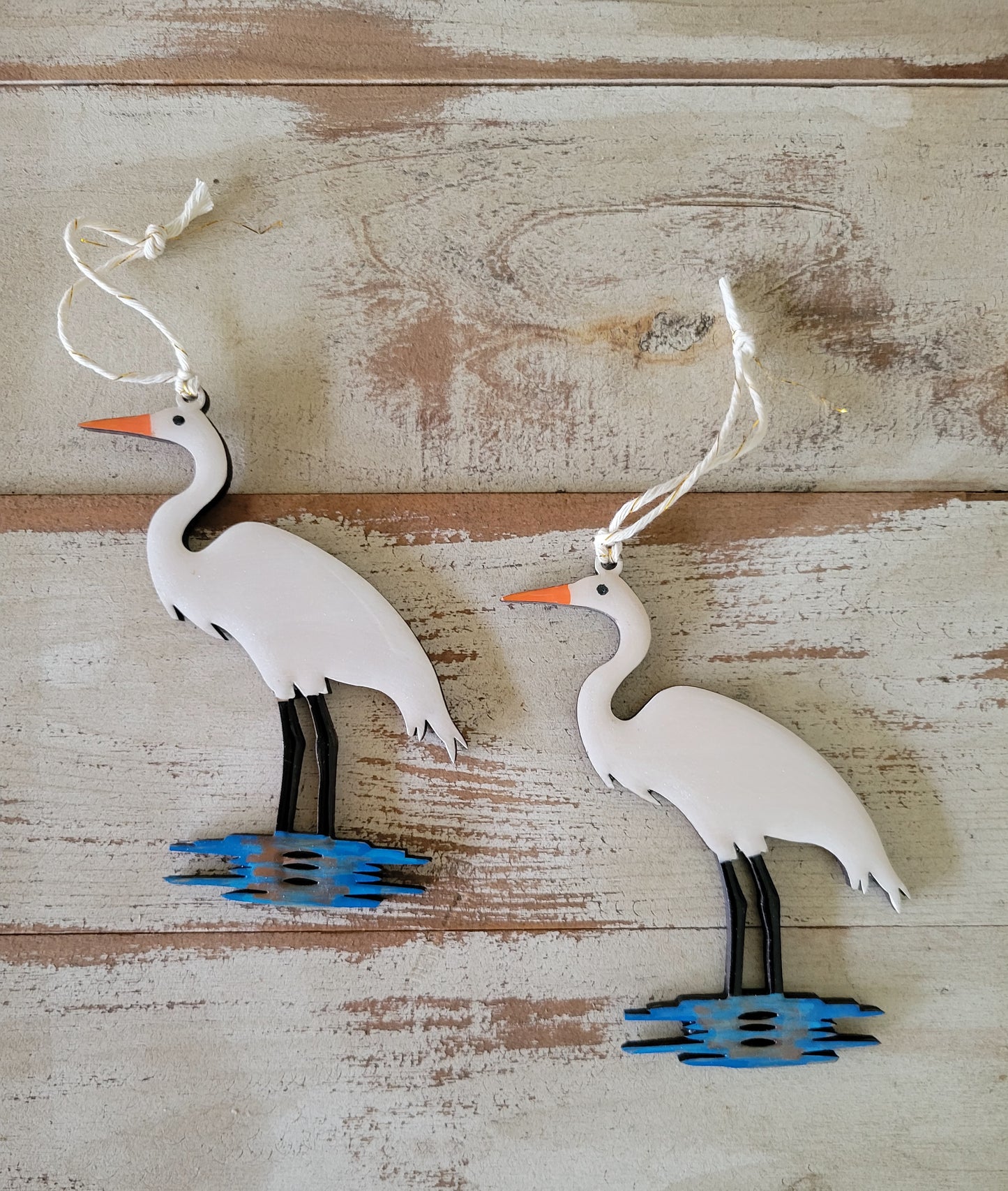 The Louisiana White Egret Ornament