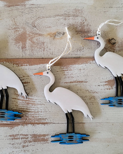 The Louisiana White Egret Ornament