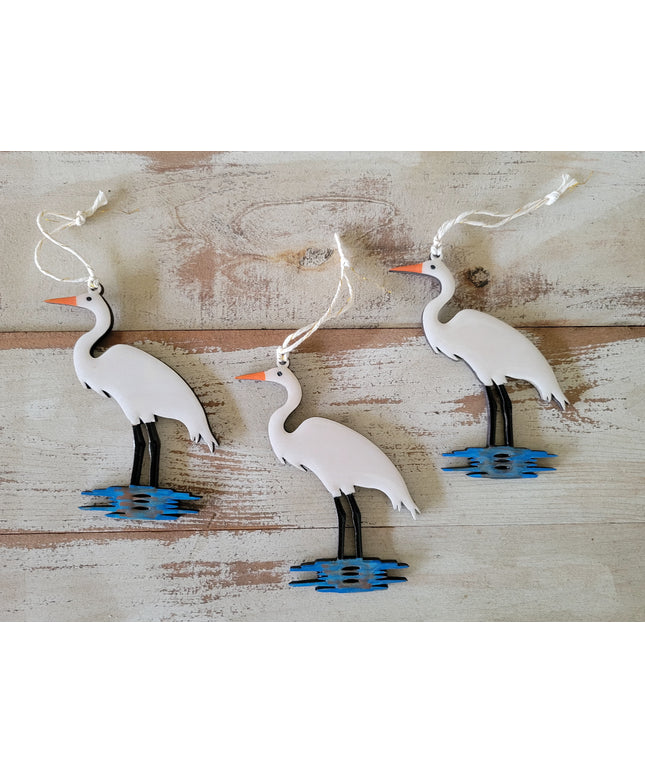 The Louisiana White Egret Ornament