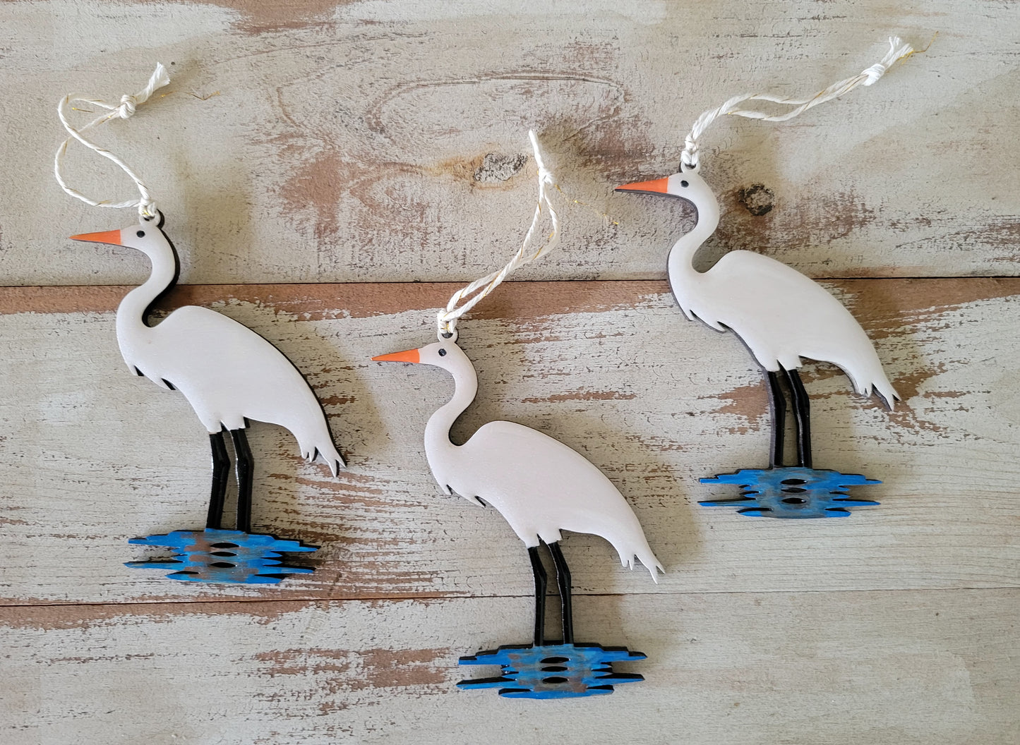 The Louisiana White Egret Ornament