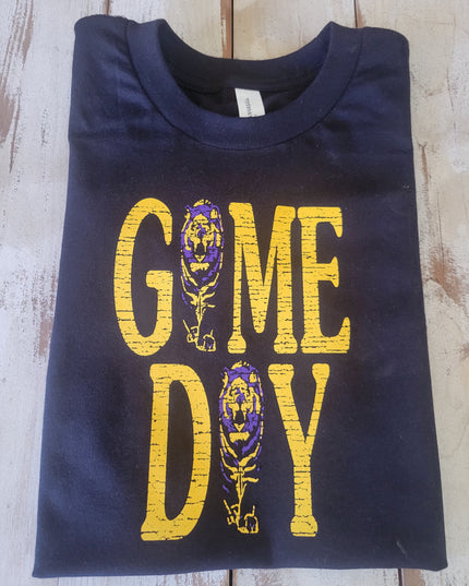 Game Day Tiger Purple and Gold Short Sleeve Youth T-shirt