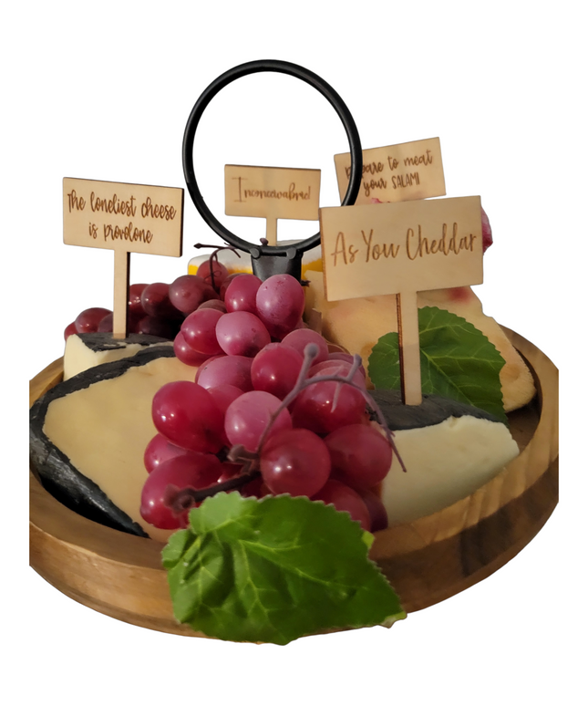 Charcuterie Wooden Meat and Cheese Markers 9 piece