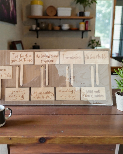 Charcuterie Wooden Meat and Cheese Markers 9 piece