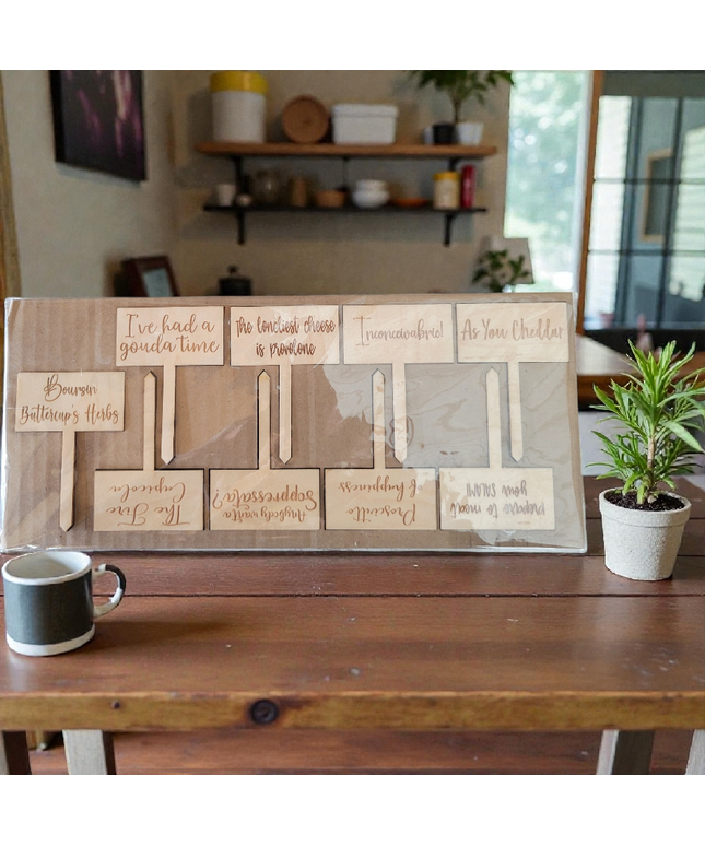 Charcuterie Wooden Meat and Cheese Markers 9 piece