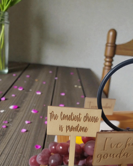 Charcuterie Wooden Meat and Cheese Markers 9 piece