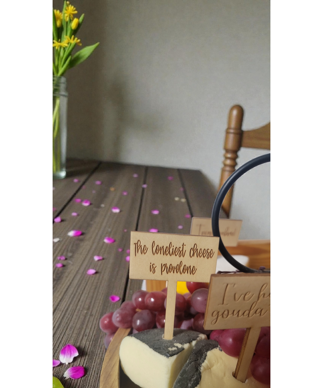 Charcuterie Wooden Meat and Cheese Markers 9 piece