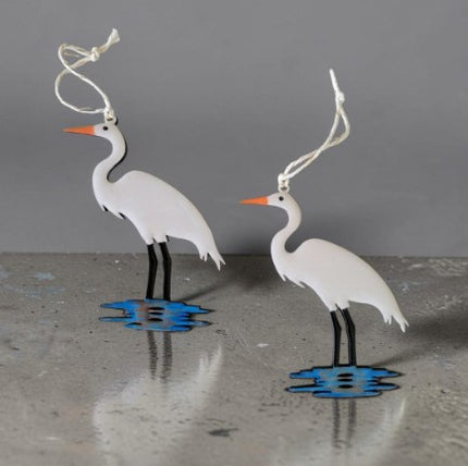 The Louisiana White Egret Ornament