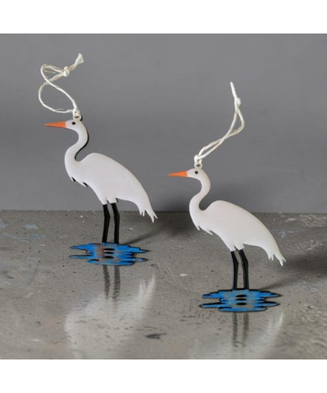 The Louisiana White Egret Ornament