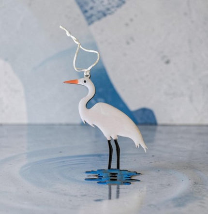 The Louisiana White Egret Ornament