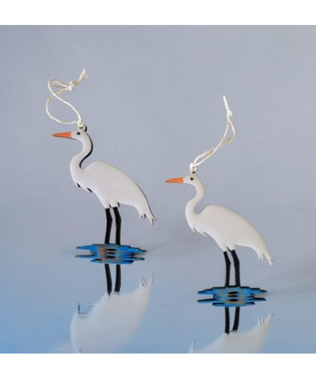 The Louisiana White Egret Ornament