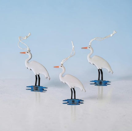 The Louisiana White Egret Ornament