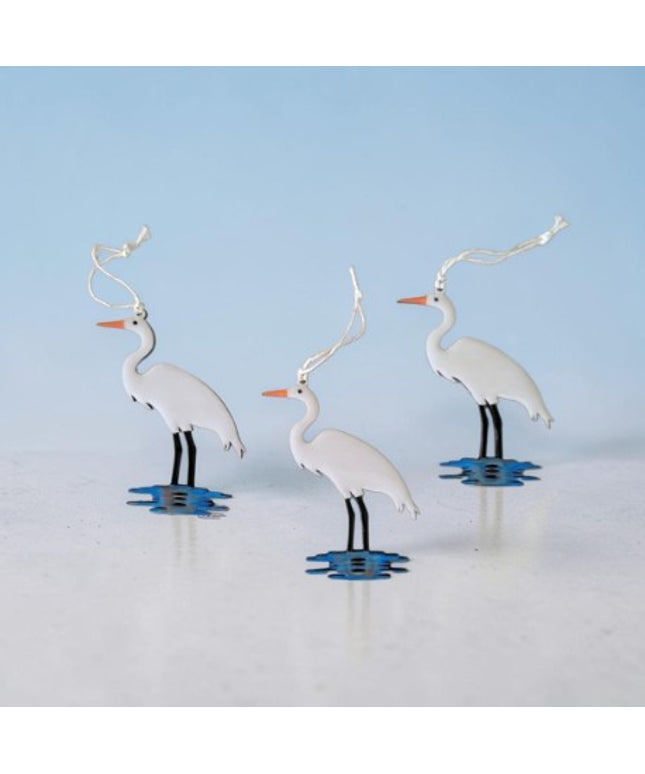 The Louisiana White Egret Ornament