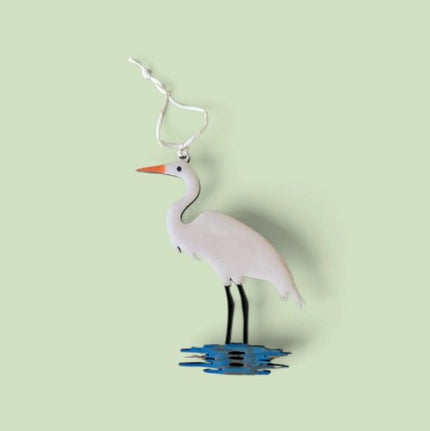 The Louisiana White Egret Ornament