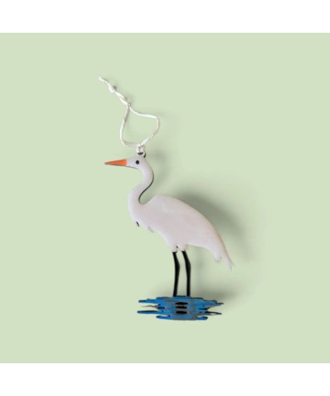 The Louisiana White Egret Ornament