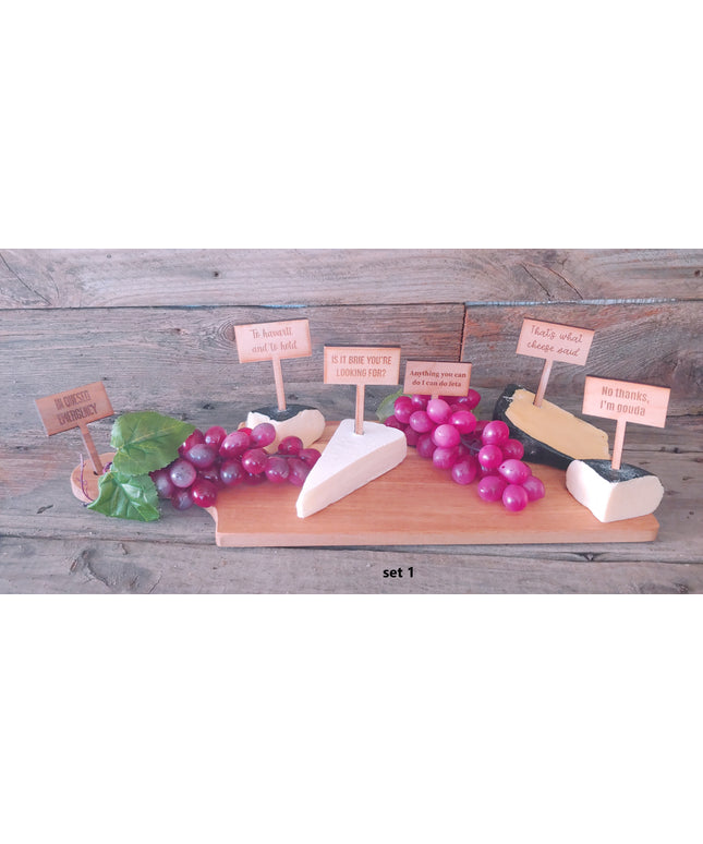 Charcuterie Wooden Six Pack Cheese Markers