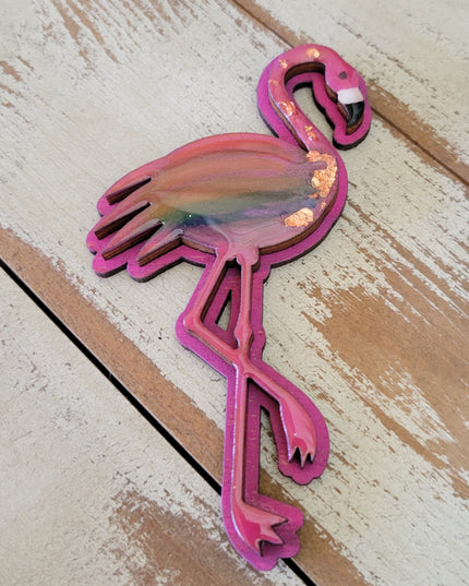 The Flockin Fabulous Pride Rainbow Flamingo Magnet