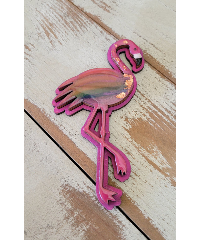 The Flockin Fabulous Pride Rainbow Flamingo Magnet
