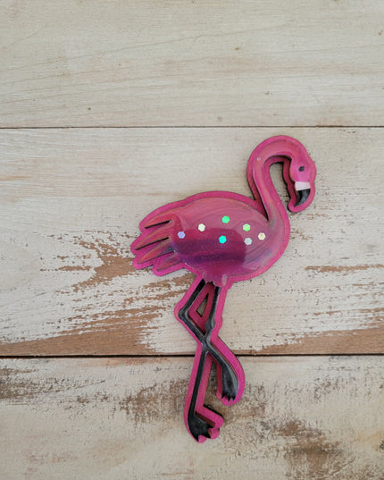 The Flockin Fabulous Pride Rainbow Flamingo Magnet