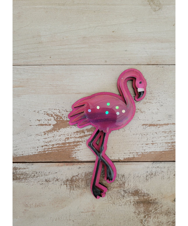 The Flockin Fabulous Pride Rainbow Flamingo Magnet