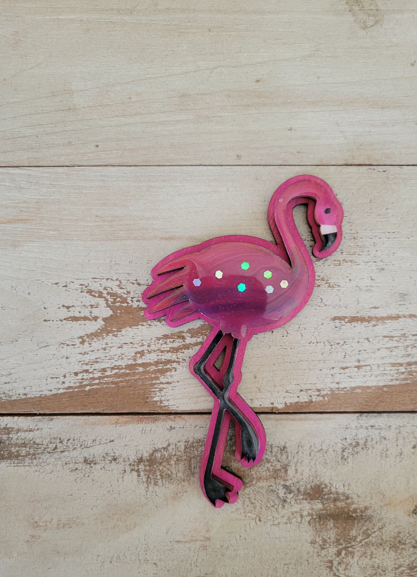 The Flockin Fabulous Pride Rainbow Flamingo Magnet