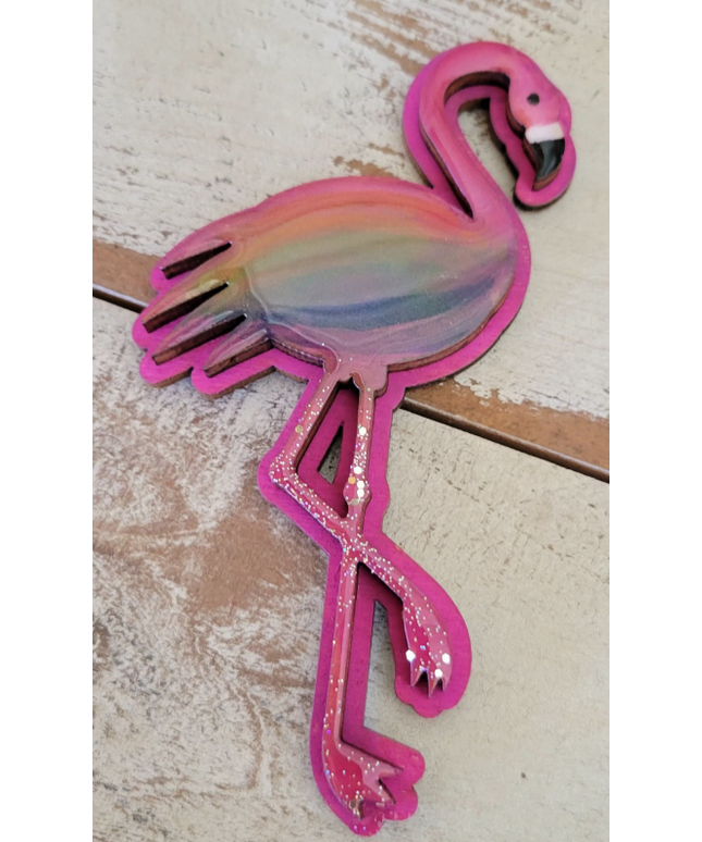 The Flockin Fabulous Pride Rainbow Flamingo Magnet