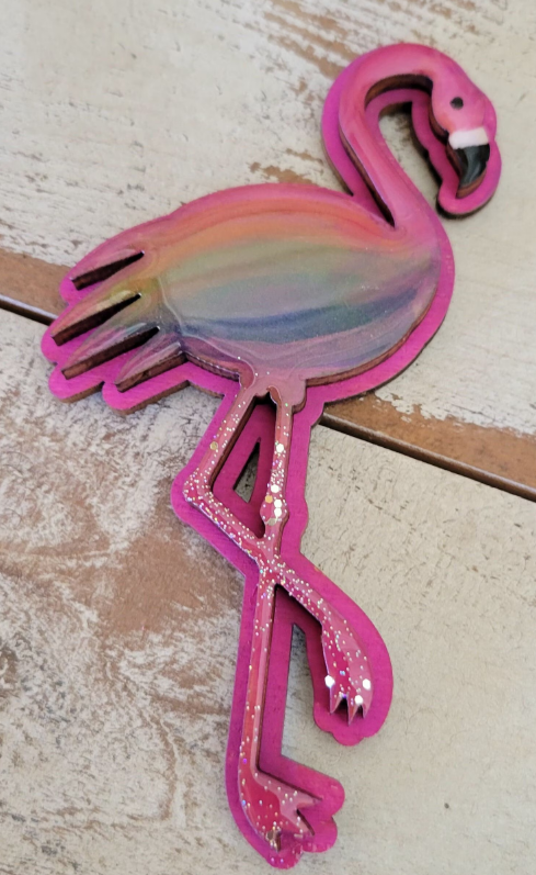 The Flockin Fabulous Pride Rainbow Flamingo Magnet