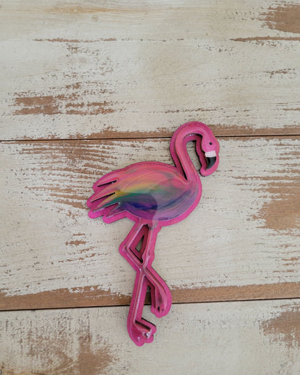 The Flockin Fabulous Pride Rainbow Flamingo Magnet