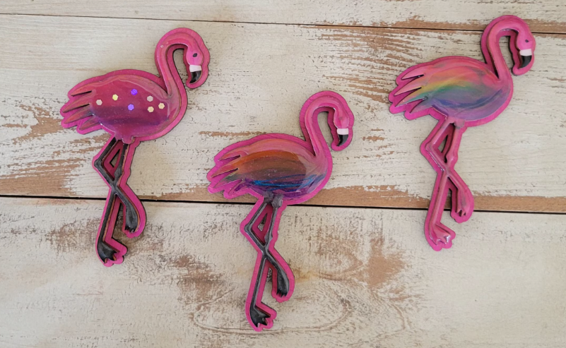 The Flockin Fabulous Pride Rainbow Flamingo Magnet