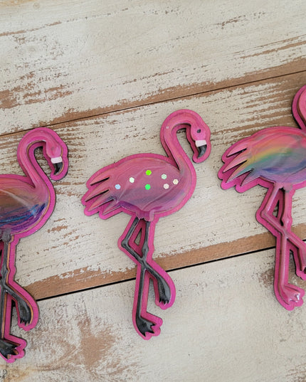 The Flockin Fabulous Pride Rainbow Flamingo Magnet