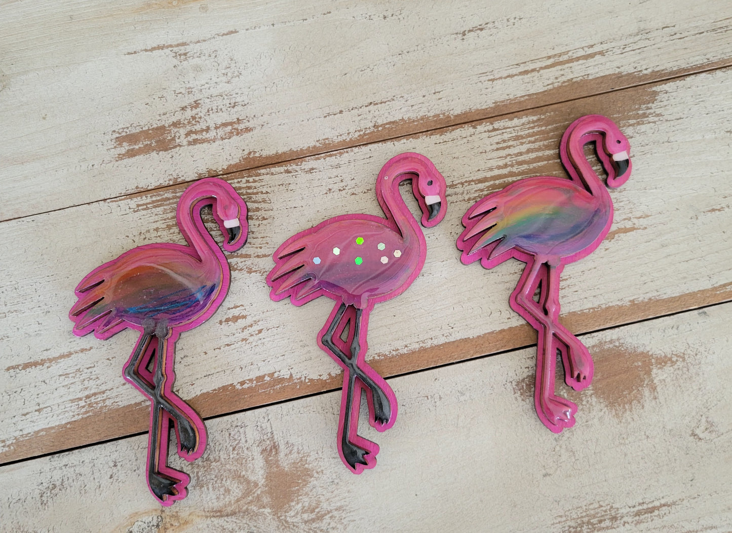 The Flockin Fabulous Pride Rainbow Flamingo Magnet