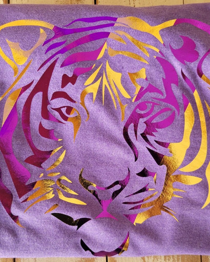 Tiger Gold and Purple Foil Stripe T-shirt