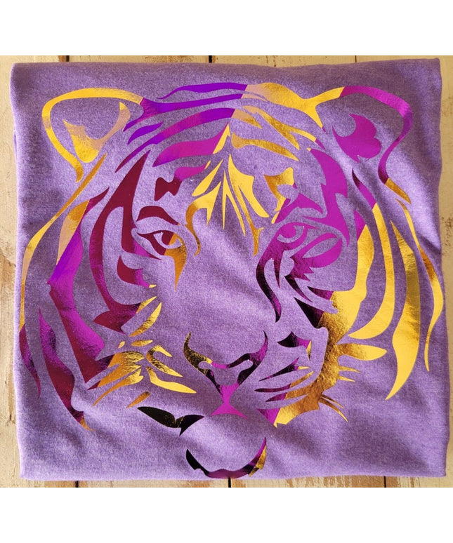 Tiger Gold and Purple Foil Stripe T-shirt